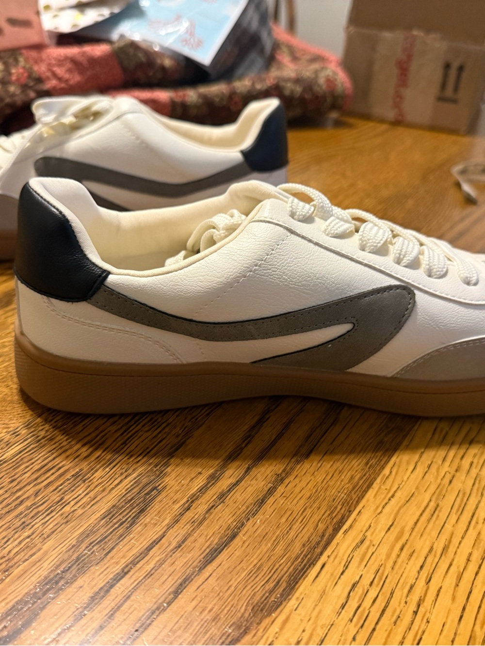 Dolce Vita White Leather Sneakers with Brown Accent - Picture 6 of 6